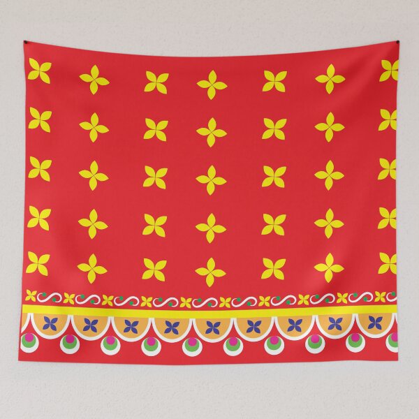 Item preview, Red Yellow Floral Repeated Pattern designed and sold by storeIndus.