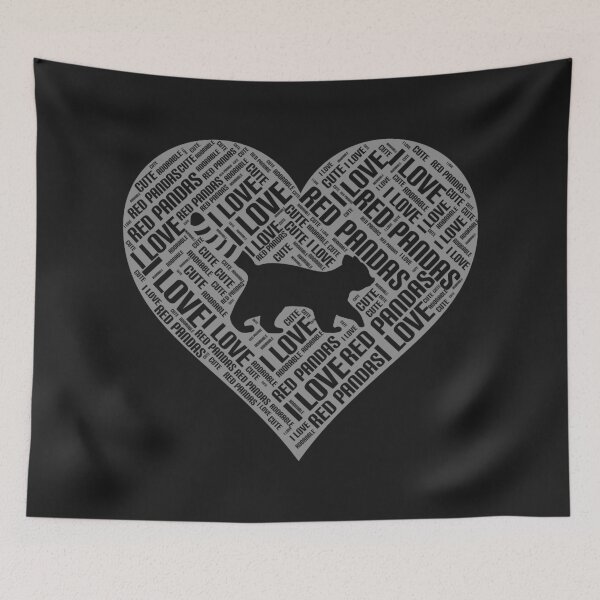 Item preview, Red Panda Wordcloud Heart designed and sold by Cute  Pawz.