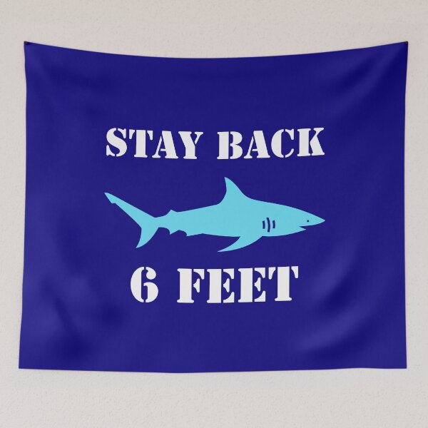 Item preview, Funny Shark Social Distancing Stay Back 6 Feet designed and sold by StudioTina.