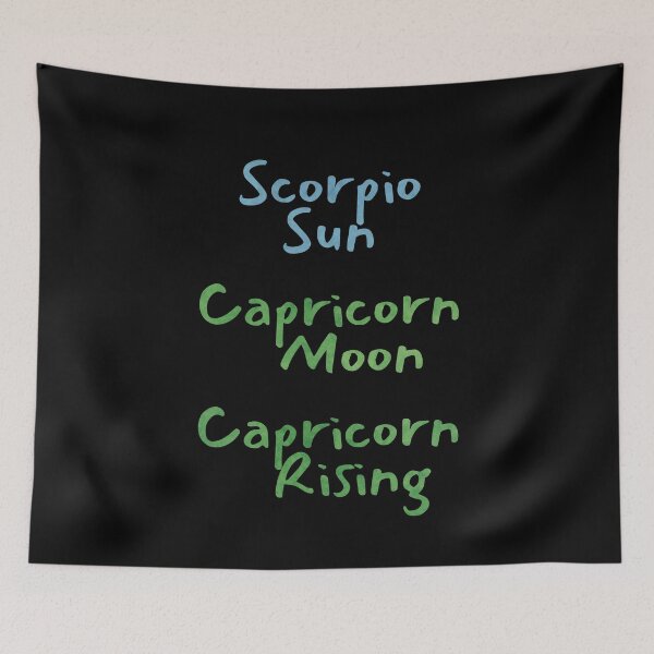 Item preview, Scorpio Sun Capricorn Moon Capricorn Rising Text designed and sold by leomooncreates.