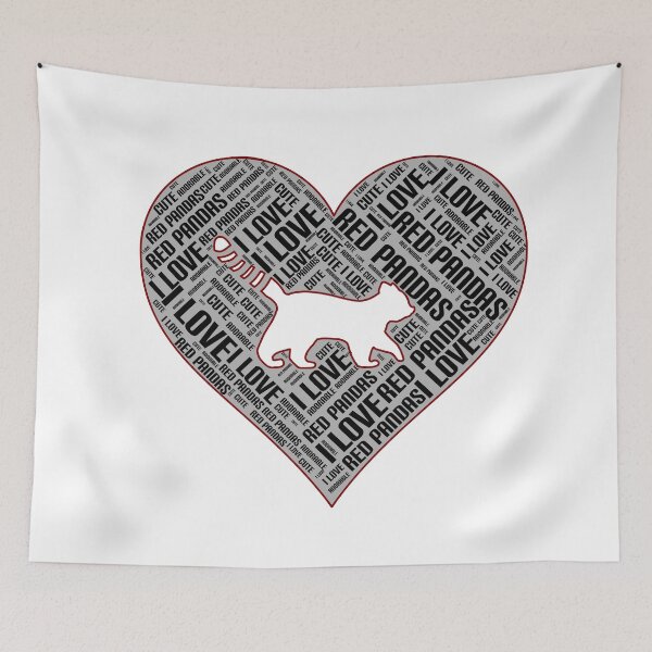 Item preview, Red Panda Wordcloud Heart designed and sold by Cute  Pawz.