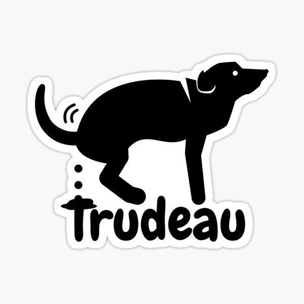 Trudeau Dog Pooping 1 Sticker