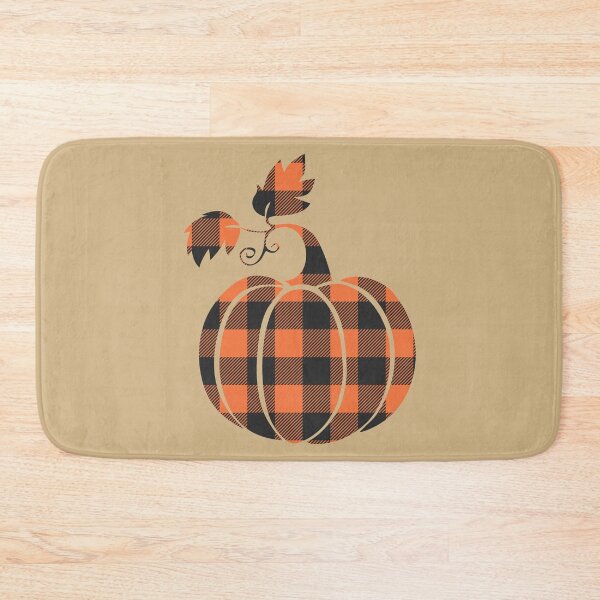 Item preview, Fall Orange And Black Plaid Autumn Pumpkin  designed and sold by ChicoryJunction.