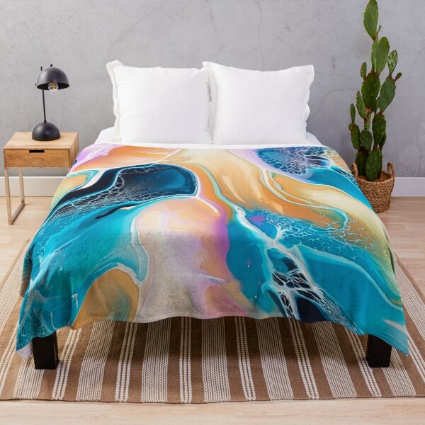 Item preview, Cool and Fun Blue, Purple, and Tan Abstract Fluid Art designed and sold by CrystalCoast.