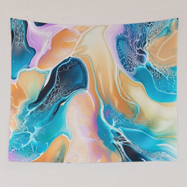 Item preview, Cool and Fun Blue, Purple, and Tan Abstract Fluid Art designed and sold by CrystalCoast.