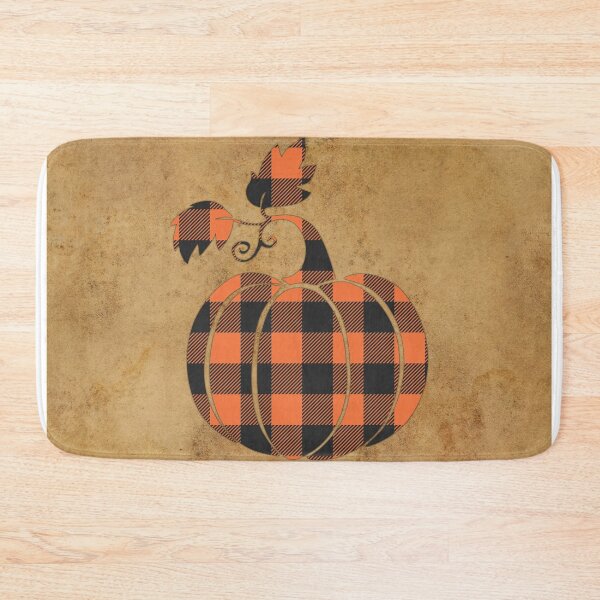 Item preview, Fall Orange And Black Plaid Autumn Pumpkin designed and sold by ChicoryJunction.