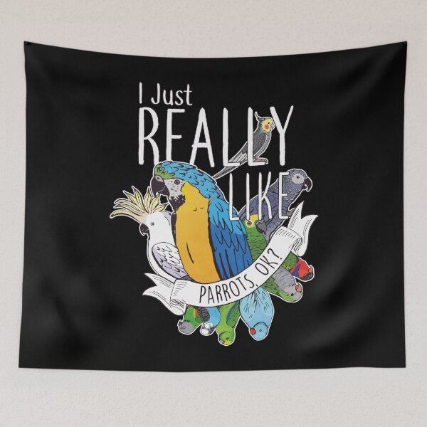 Item preview, I Just Really Like Parrots, OK? designed and sold by Clara Hollins.