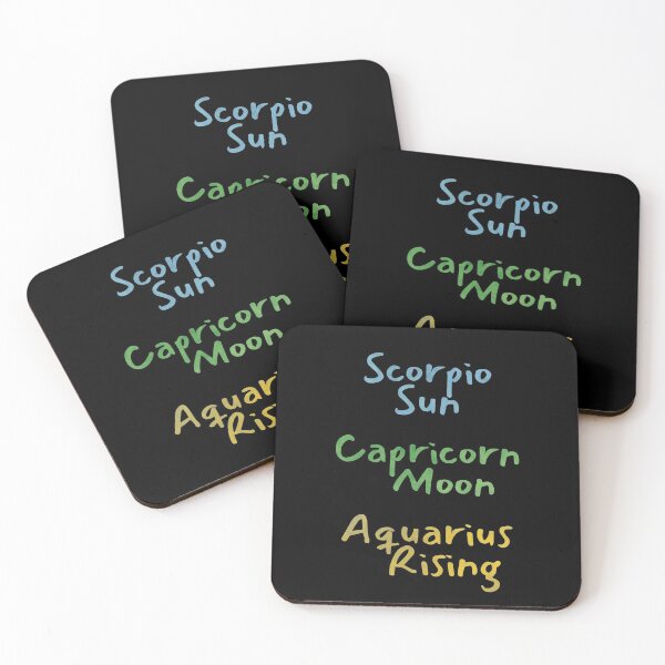 Item preview, Scorpio Sun Capricorn Moon Aquarius Rising Text designed and sold by leomooncreates.