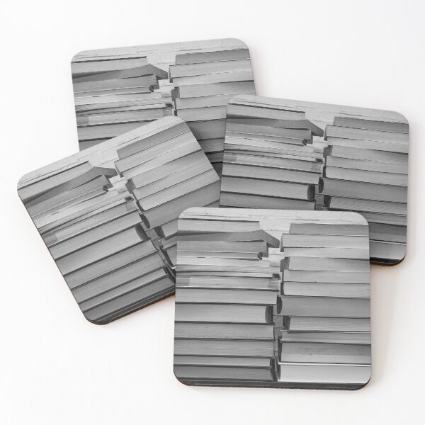 Item preview, Black and white image of some books stacked on a shelf designed and sold by brambillasimone.