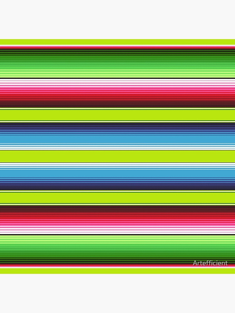 "Lime Green Mexican Serape Blanket Stripes" Poster by Artefficient