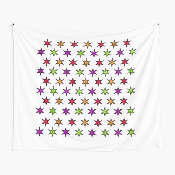 étoile mécanique multicolore design fond blanc Tentures