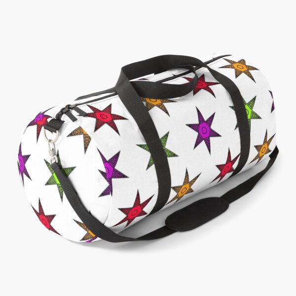 multicolor mechanical star design white background Duffle Bag