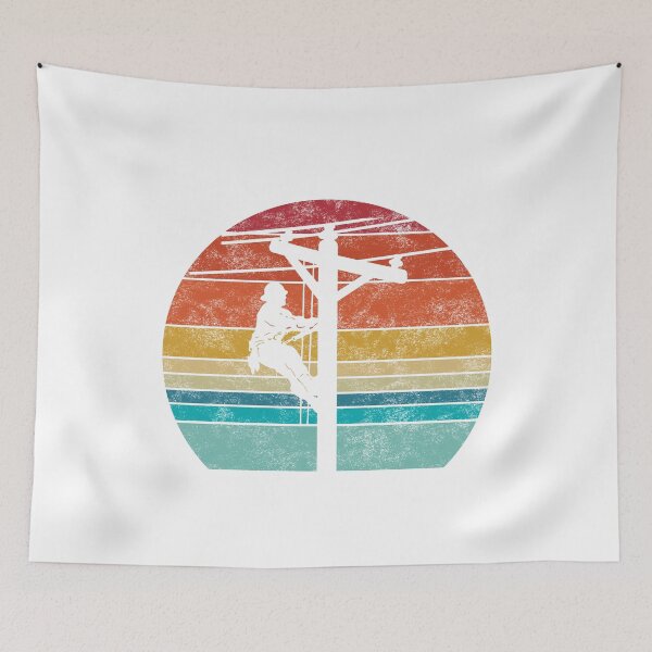 Item preview, Retro style Lineman Cell Tower Line Worker designed and sold by allsquarestudio.