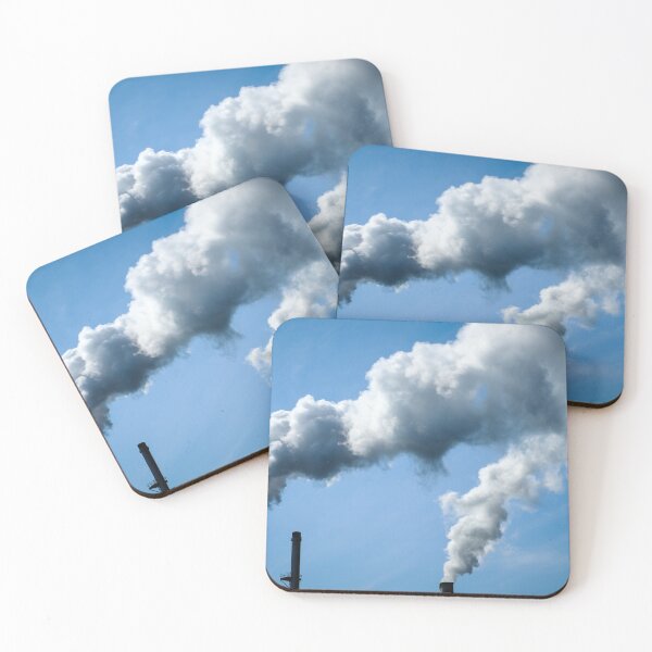 Item preview, Clouds of air pollution from industrial smoke and blue sky designed and sold by VadimK.
