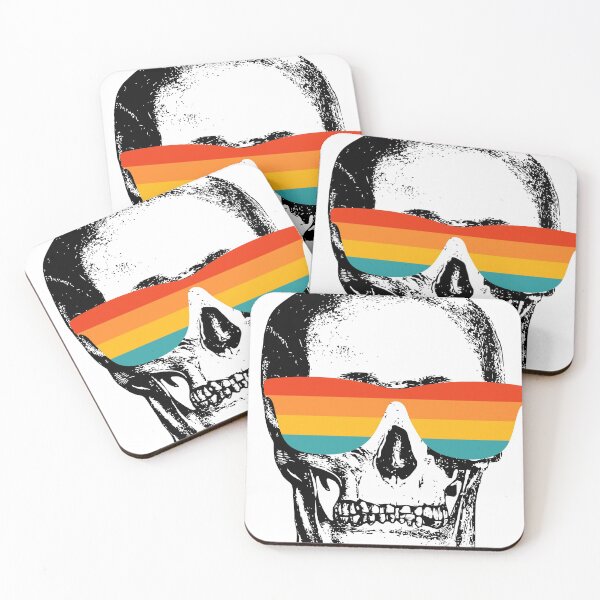 Item preview, Black and White Skull with Sunset Sunglasses (Sunnies) designed and sold by JellyBeenzz.
