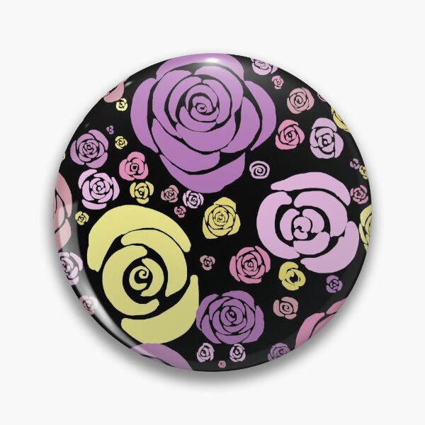 Artikelvorschau, Stilisierte Rosen auf einem schwarzen Hintergrund entworfen und verkauft von ArtbyLinnea.