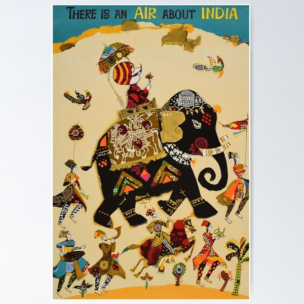Item preview, Air about India retro poster designed and sold by CorasPosters.