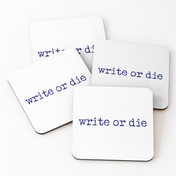 Item preview, write or die in navy designed and sold by TeaRoseWriter.