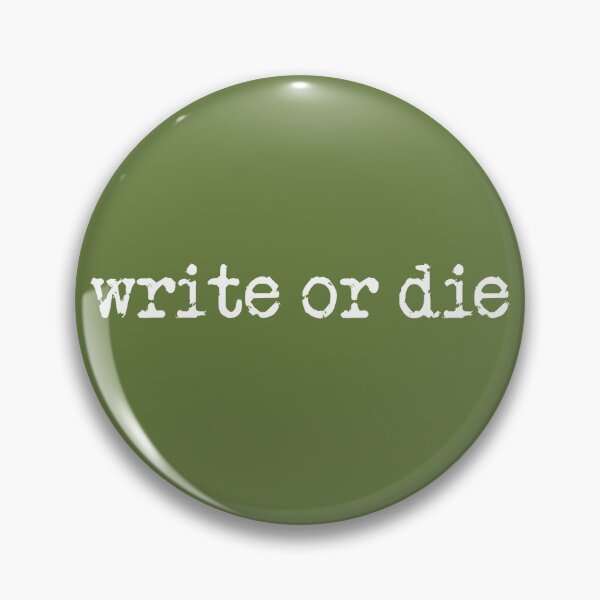 Item preview, write or die in white on military green designed and sold by TeaRoseWriter.