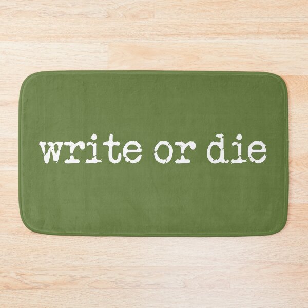 Item preview, write or die in white on military green designed and sold by TeaRoseWriter.
