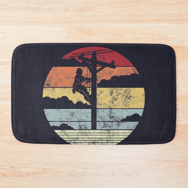 Item preview, Vintage Retro Lineman Line Worker Utility Pole Funny Lineman designed and sold by allsquarestudio.