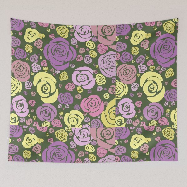 Item preview, Stylized Roses on a Green Background designed and sold by ArtbyLinnea.
