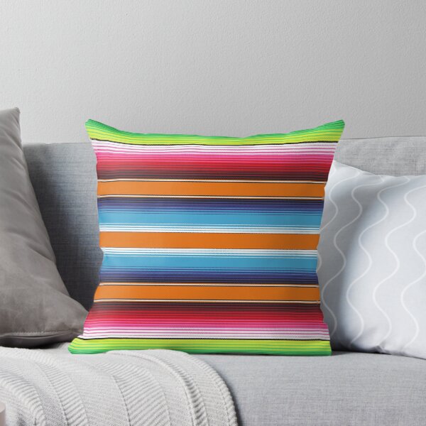 Aperçu de l'œuvre Rayures de couverture de Serape mexicain orange créée et vendue par Artefficient.
