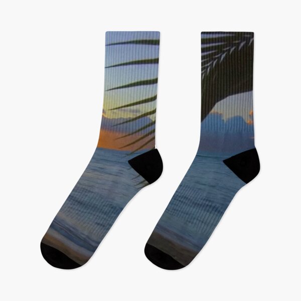 Item preview, Ocean Sunset View through Palm Leaves, Evening Vista. designed and sold by Rcasadesign.