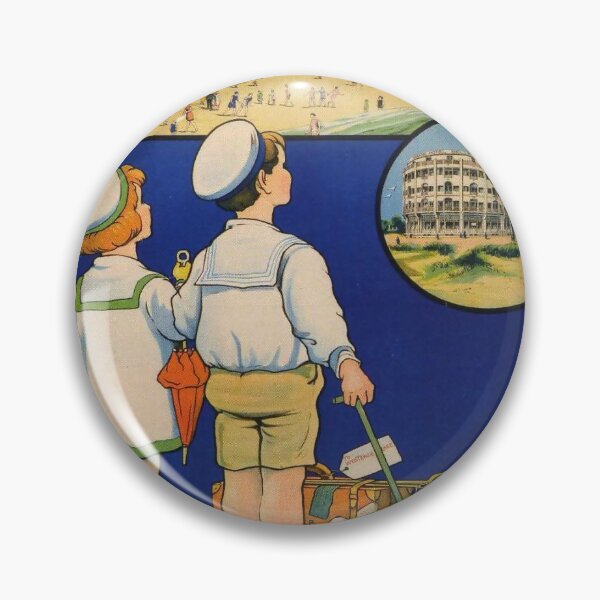 Item preview, Westende Plage retro poster designed and sold by CorasPosters.