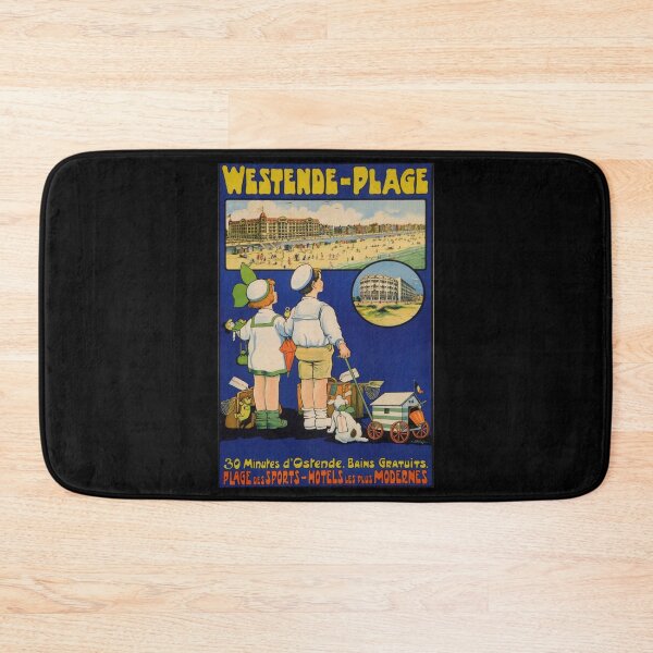 Item preview, Westende Plage retro poster designed and sold by CorasPosters.