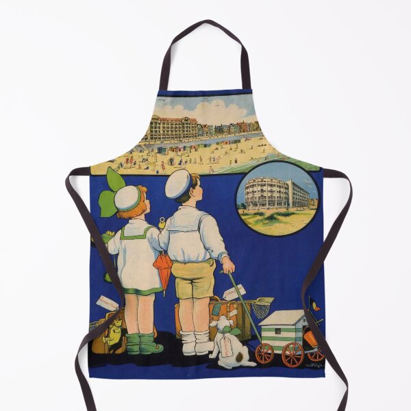 Item preview, Westende Plage retro poster designed and sold by CorasPosters.