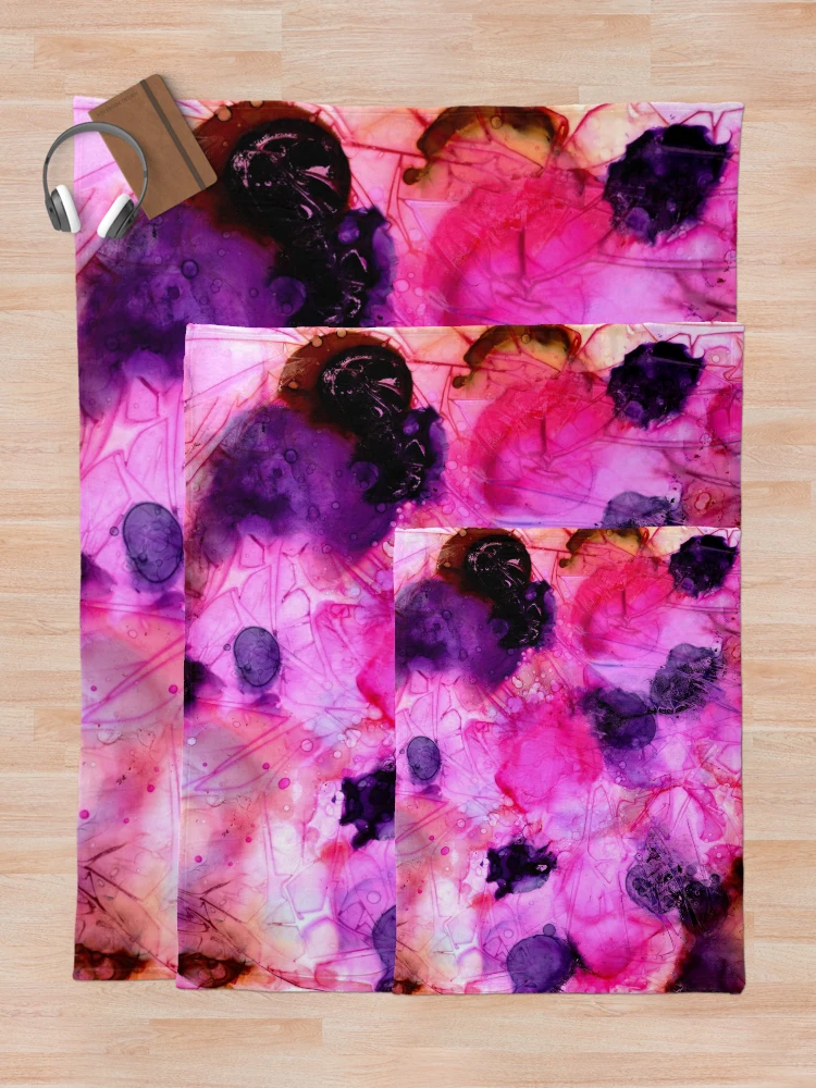 Thumbnail 5 of 6, Throw Blanket, Alcohol Ink Pop Rocks designed and sold by STEPHANIE BELLO.