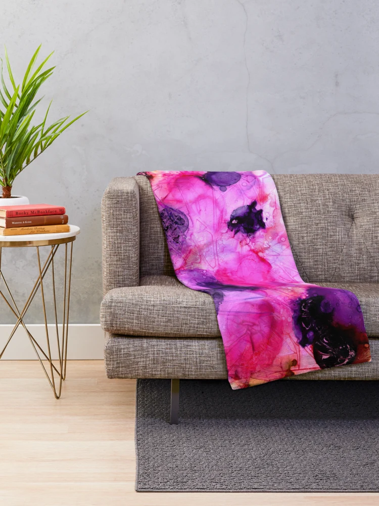 Thumbnail 2 of 6, Throw Blanket, Alcohol Ink Pop Rocks designed and sold by STEPHANIE BELLO.