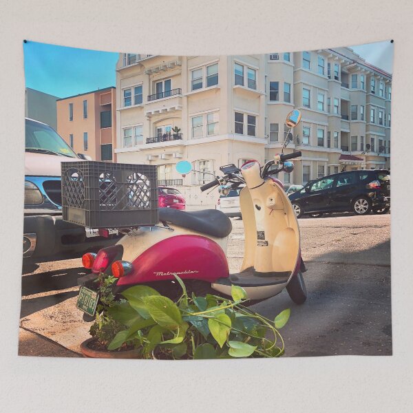 Item preview, Oakland moped and plants near Lake Merritt designed and sold by dana-mie.