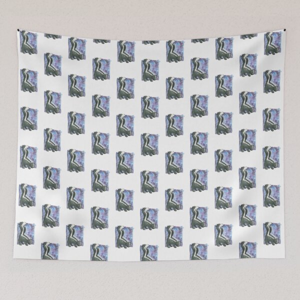 Item preview, Baby skunk on blue and purple galaxy background designed and sold by ChrisKrantzArt.