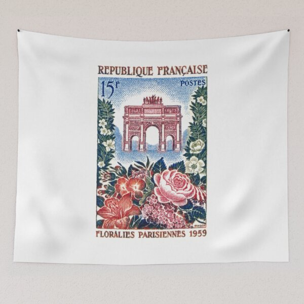 Item preview, 1959 FRANCE Paris Flower Show Postage Stamp designed and sold by retrographics.