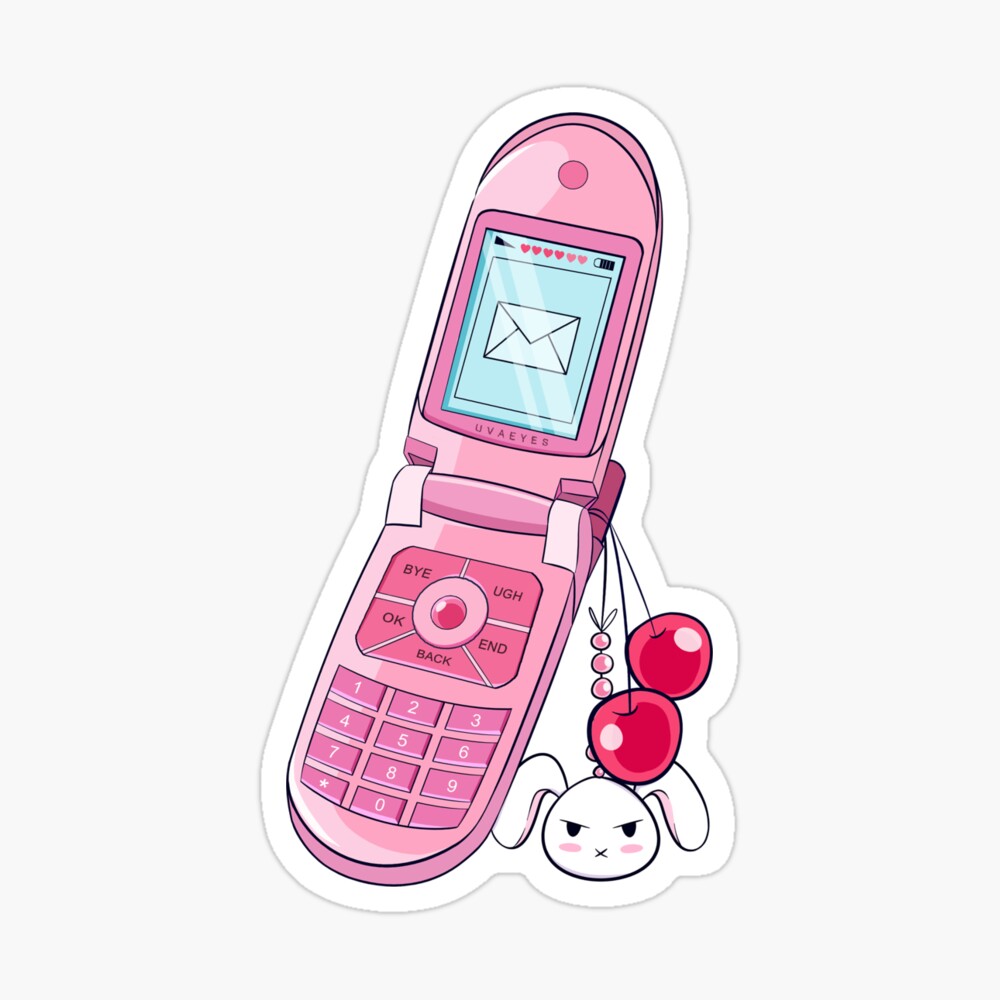 The kawaii japanese flip phone  Sticker for Sale by AnGoArt