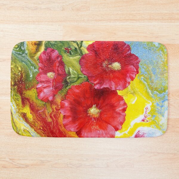 Item preview, RED HOLLYHOCK ABSTRACT FLOWER designed and sold by tretyak.