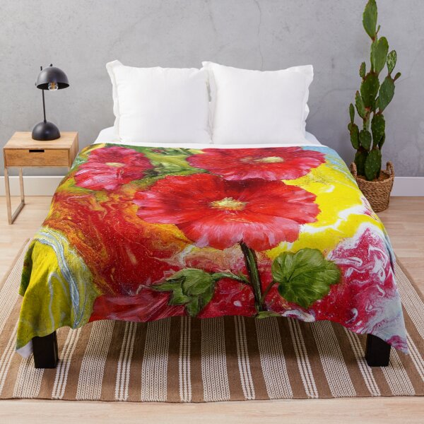 Item preview, RED HOLLYHOCK ABSTRACT FLOWER designed and sold by tretyak.