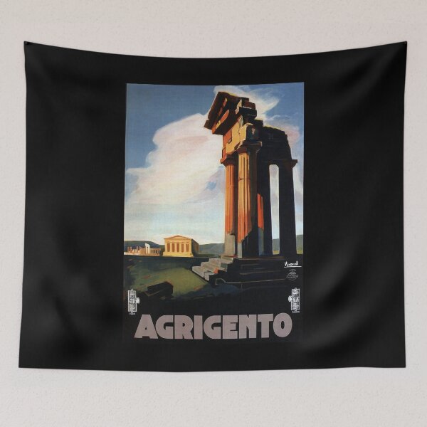 Item preview, Agrigento retro poster designed and sold by CorasPosters.