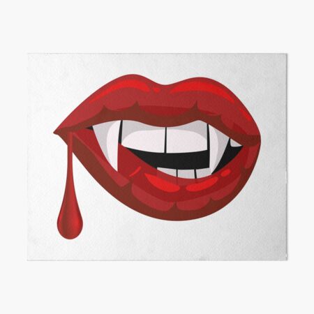 Red Lips and Vampire Fangs Art Board Print for Sale by ArtByBusyBee