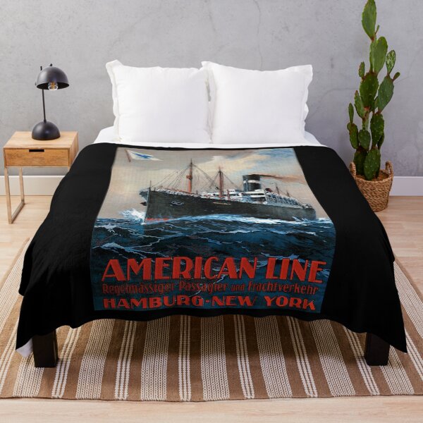 Item preview, American Line retro poster designed and sold by CorasPosters.