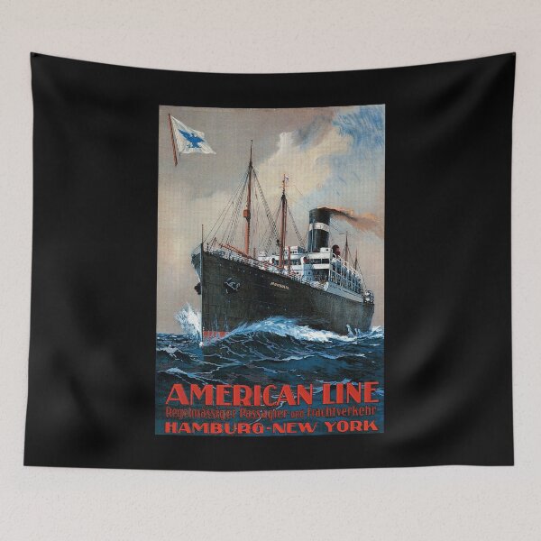 Item preview, American Line retro poster designed and sold by CorasPosters.