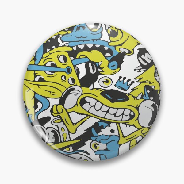 Item preview, Yellow and blue cartoon doodle art  designed and sold by Graphix-Space.