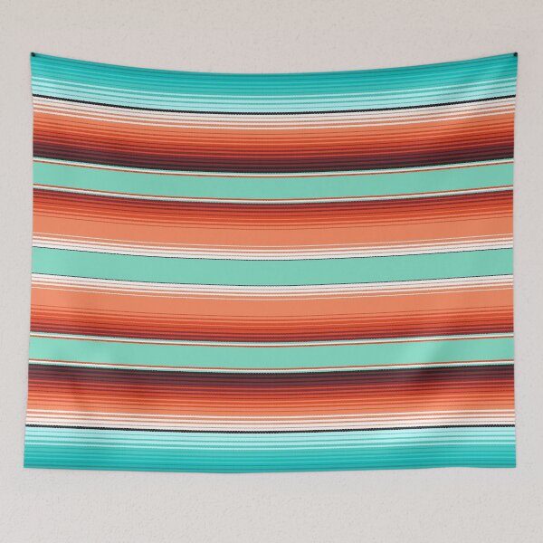 Item preview, Teal Turquoise and Burnt Orange Southwest Serape Blanket Stripes designed and sold by Artefficient.