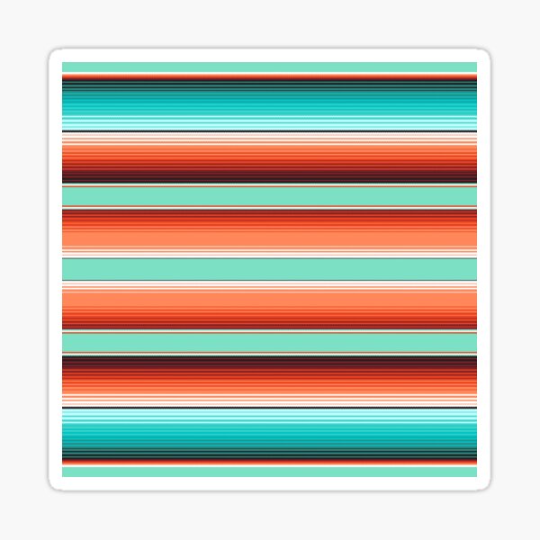 Teal Turquoise and Burnt Orange Southwest Serape Blanket Stripes Sticker