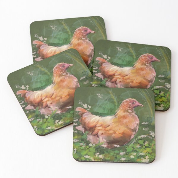 Item preview, chicken in the garden designed and sold by trashcangoddess.