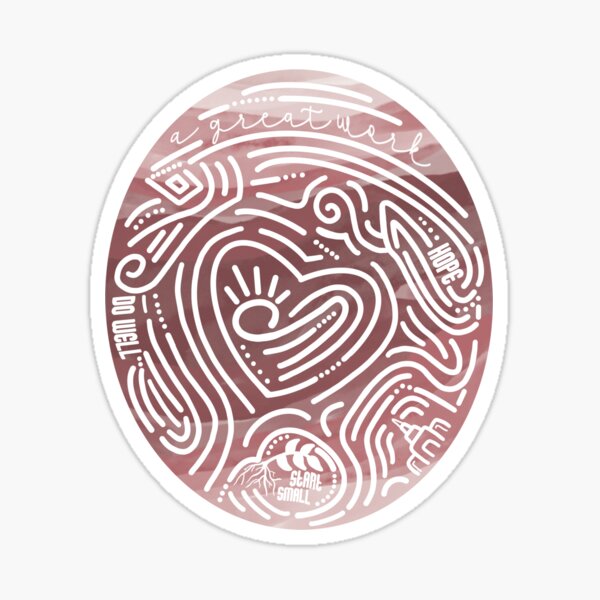 A Great Work-Pink Marble Thumbprint Sticker