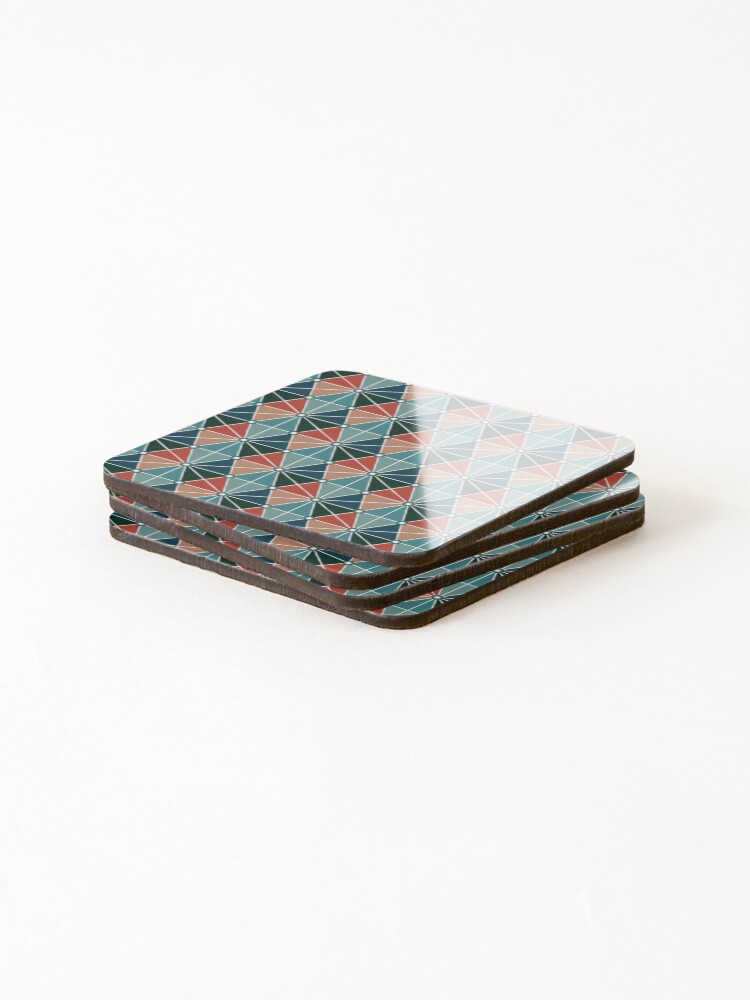 Thumbnail 4 of 5, Coasters (Set of 4), Triangular Constellations Geometric Pattern – Retro 70s designed and sold by RoguePatterns.
