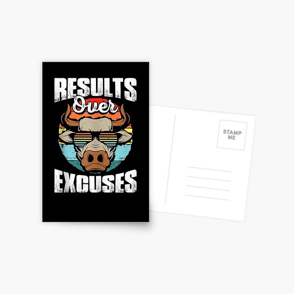 Results Over Excuses Fitness Workout Bodybuilding Postcard
